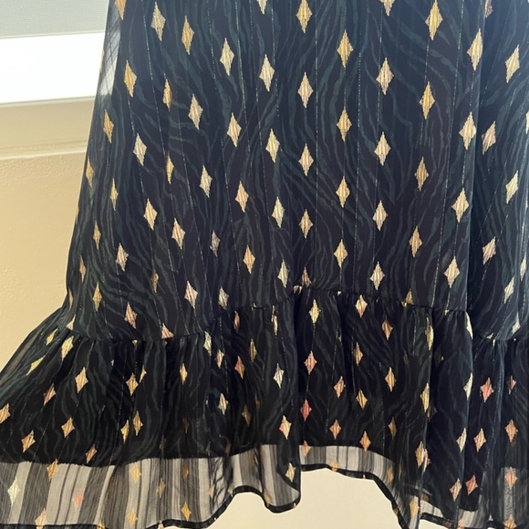 Night Black, Green and Gold mini dress - Picture 6 of 8